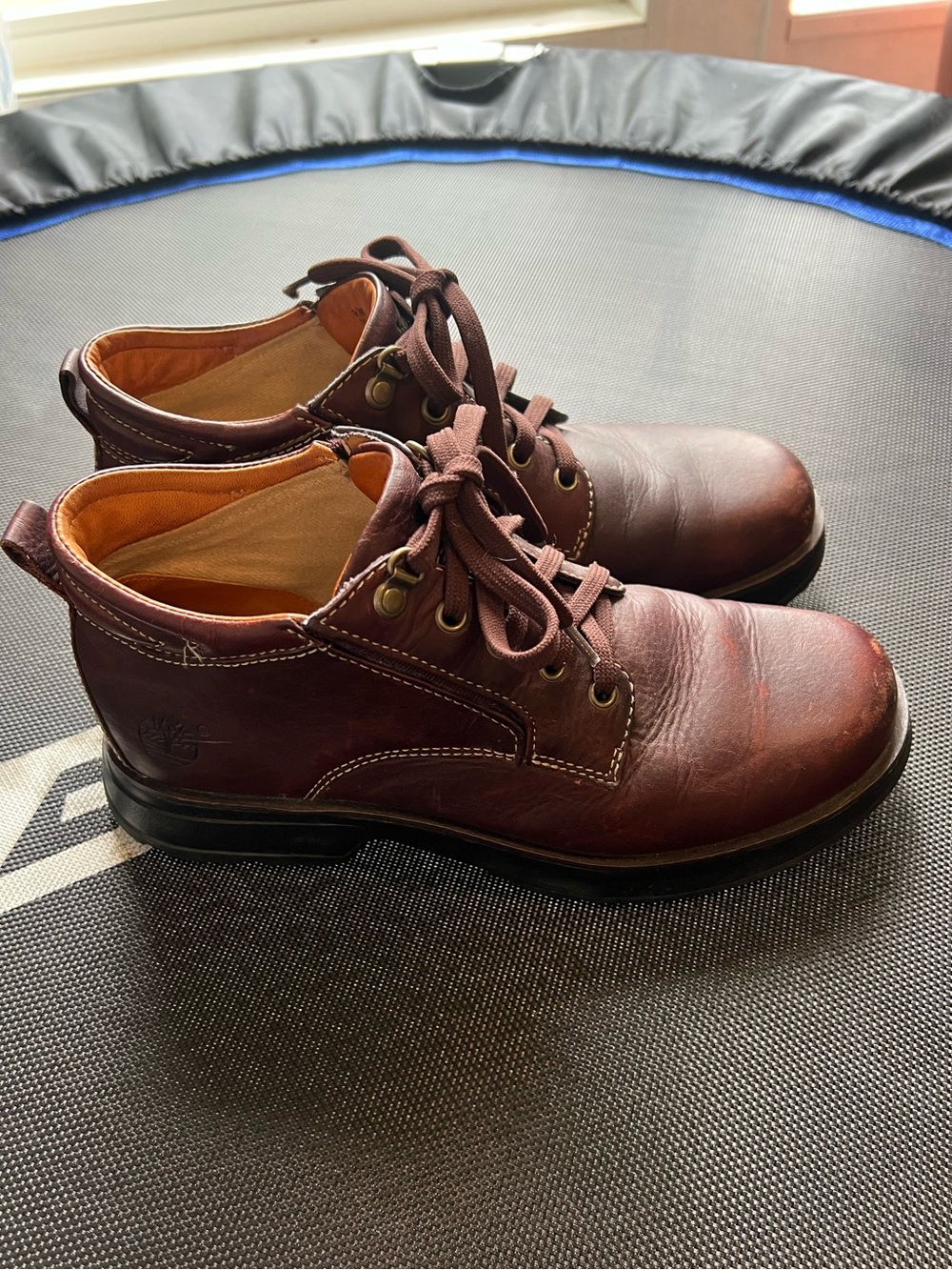 Men's Timberland Brown Leather Lace-Up Casual Shoes